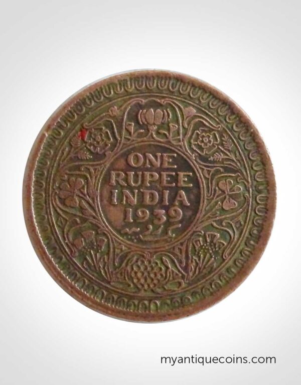 One Rupee Copper Coin Of George 6th. King Emperor 1939