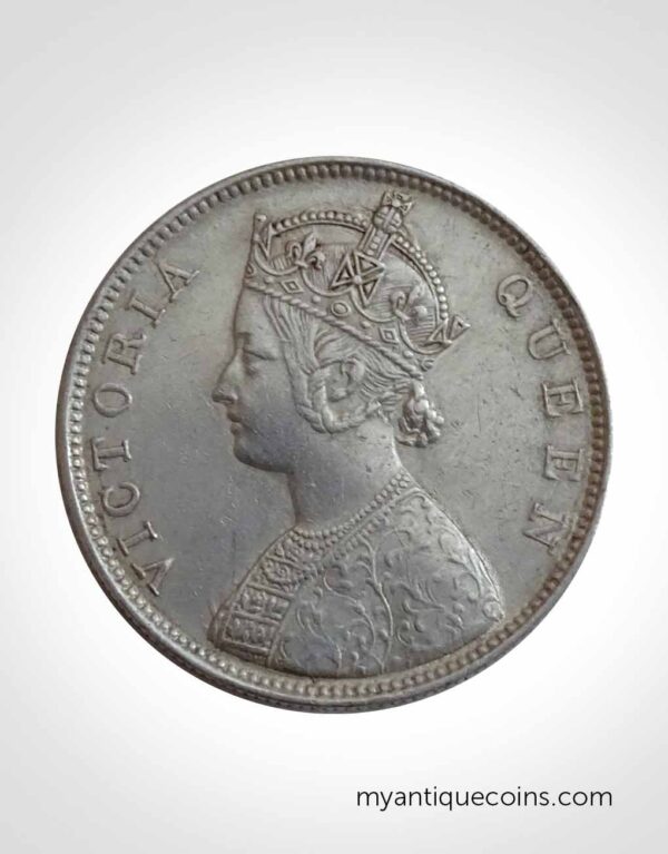 Rare And Old Victoria One Rupee Silver Coin 1862