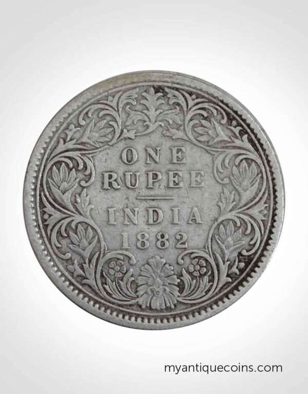 Rare And Old Victoria One Rupee Silver Coin 1882