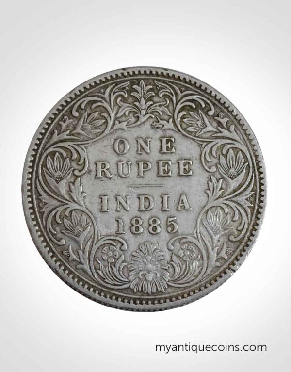 Rare And Old Victoria One Rupee Silver Coin 1885