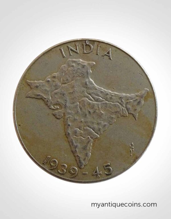 Big Georgivs 6 th Silver Madel 1939 -1945 with Back side Indian Map