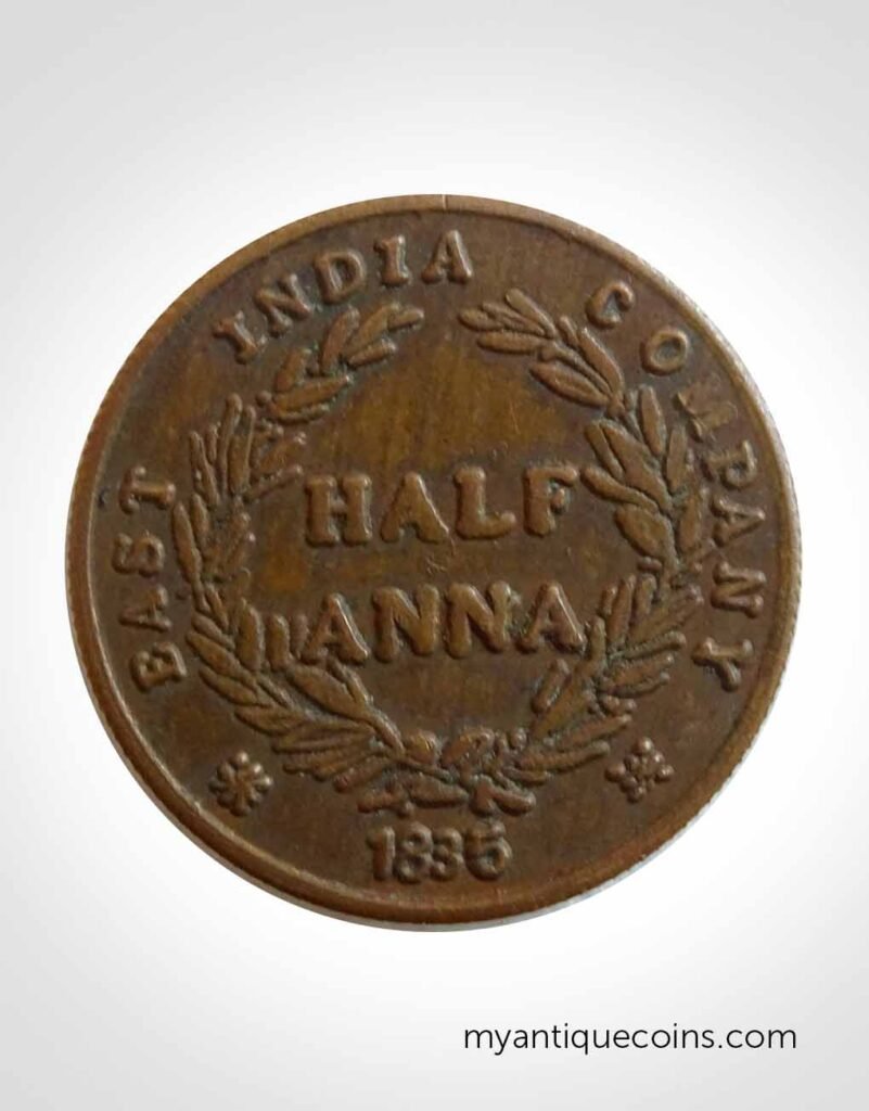 Hanuman Ji Copper Half Anna Coin 1835 Of East India Company My british-india-1835-east-india-company-half-anna-rare-coin-x-23