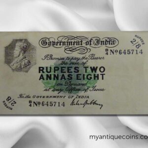 Government of India Rupees Two Annas Eight of 1917 - 1926