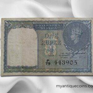 Very old One Rupees Note of Year 1940